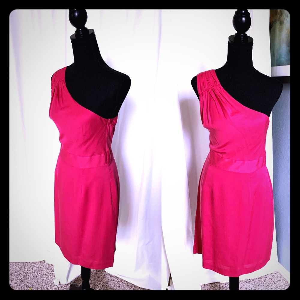 Hot pink One shoulder Dress